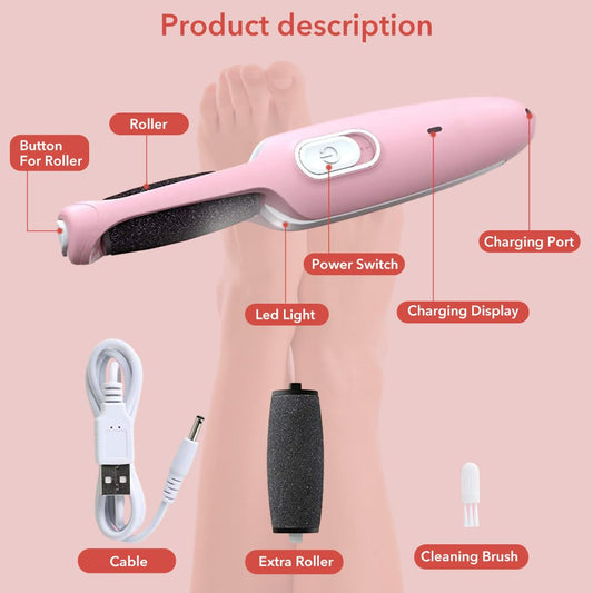 Electronic Cordless Pedicure Callus Dead Skin Remover Polishing Tool